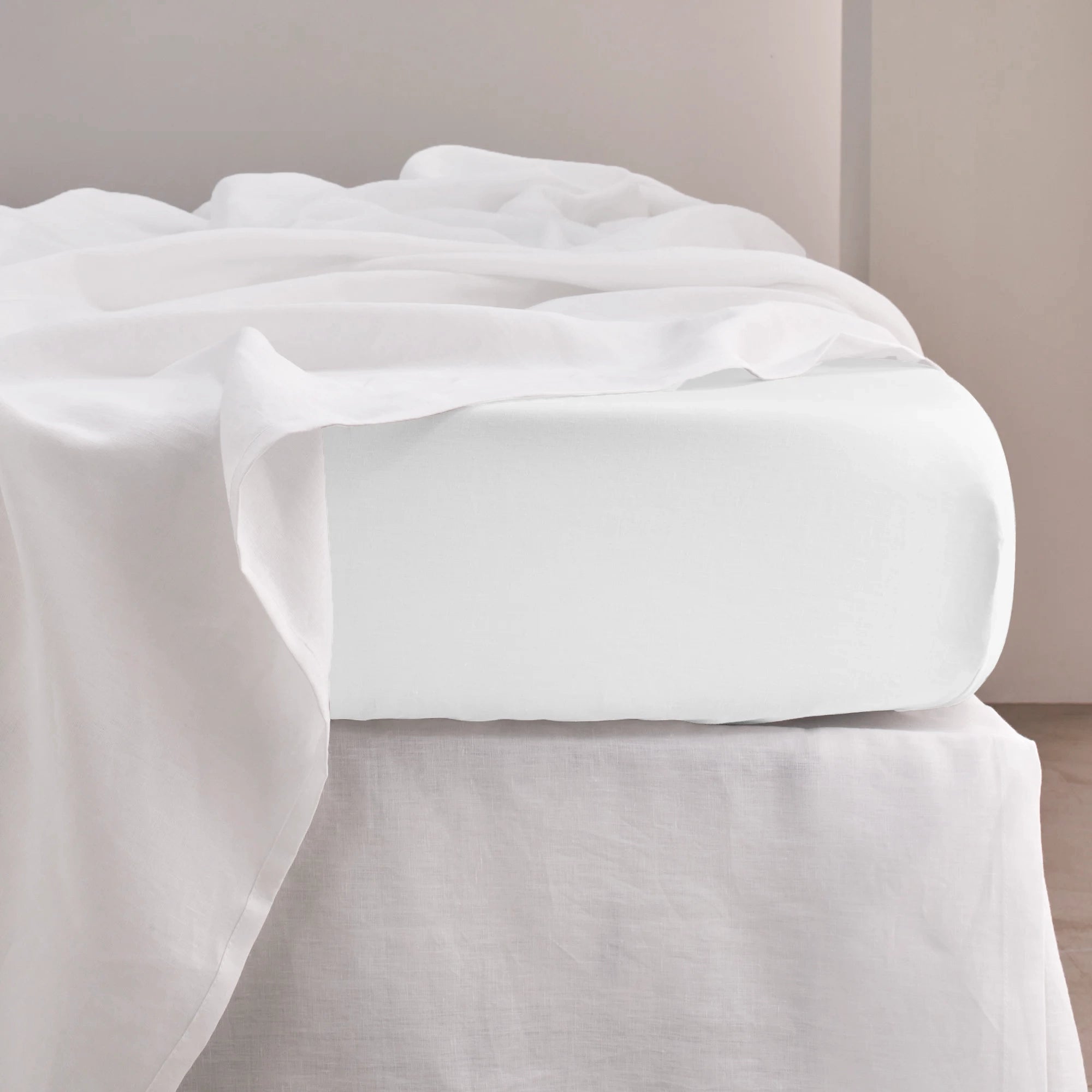 White Linen Fitted Sheet