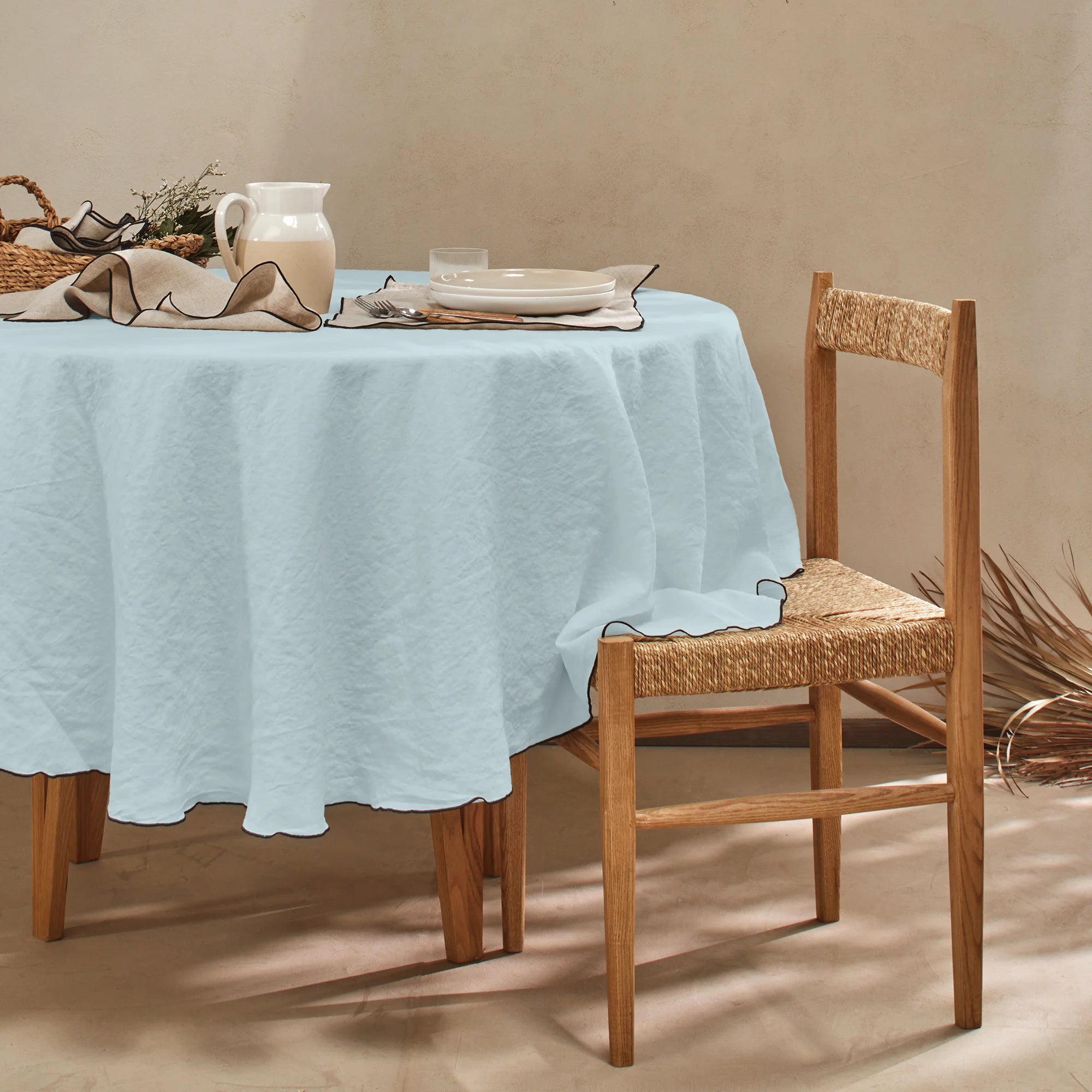 Linen Bourdon Edge Tablecloth main image 1