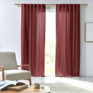 Made to measure washed linen curtain red brick