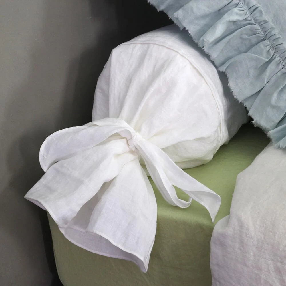 Linen bolster pillow case