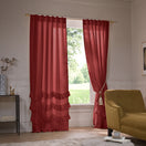 Ruffles Linen Window Curtain brick red - Waterfall
