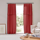 Custom-made Linen Curtain panel with bourdon edge - Brick