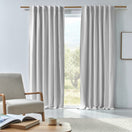 Blackout linen curtain panel mineral grey