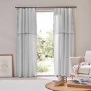 Linen Curtain panel with bourdon edge - Mineral Grey