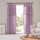 Custom-made Linen Curtain panel with bourdon edge - Lilac