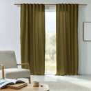 lined linen curtain green olive