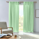Made to measure washed linen curtain mint green