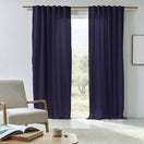 Made to measure lined linen curtain night blue