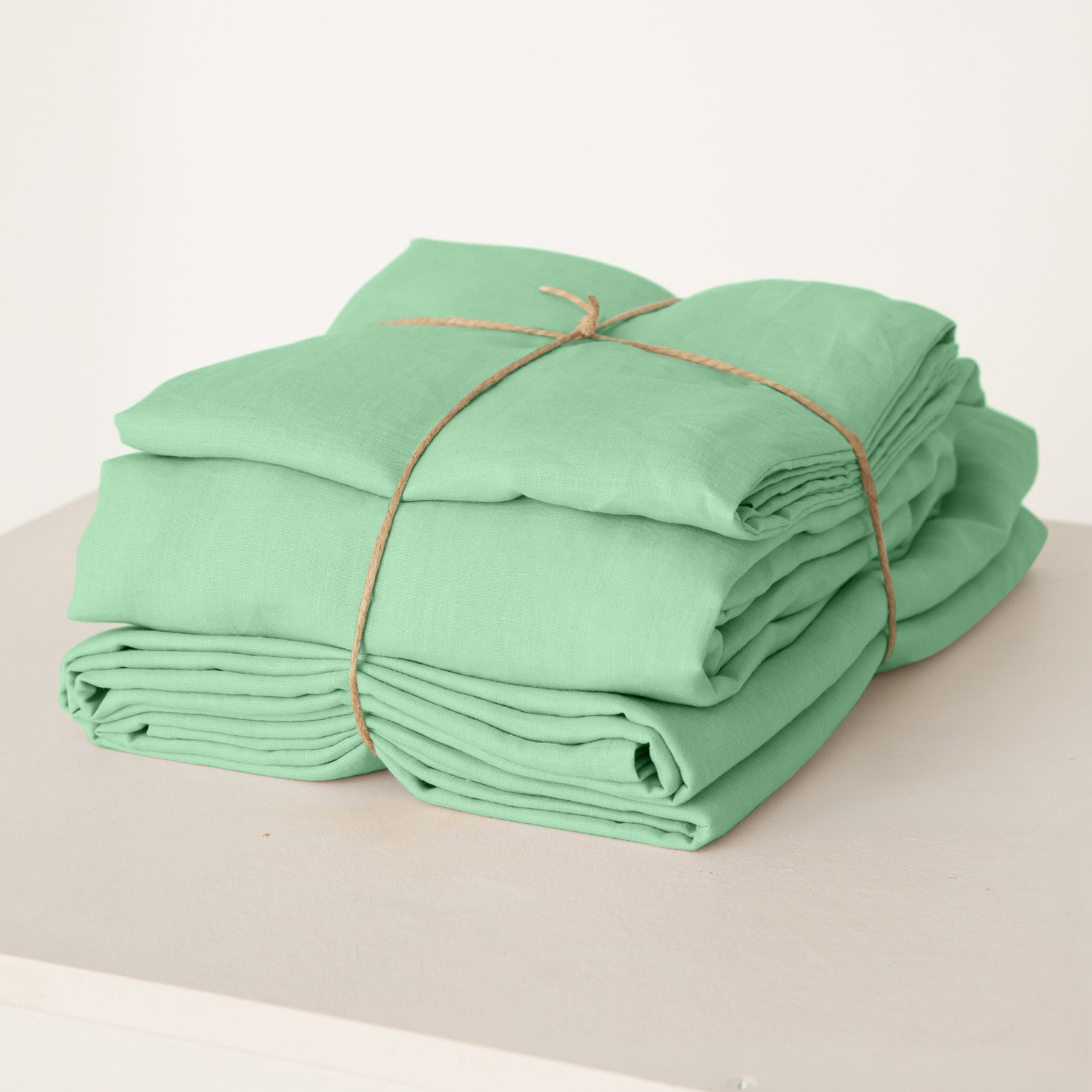 Linen sheets set mint green Linenshed