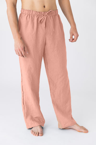 Pantalon de pyjama pour homme en lin “Diego” Rose
