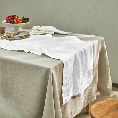 chemin de table basique 100% Lin blanc