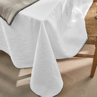 Nappe rect. en lin point de cheval  blanc optique