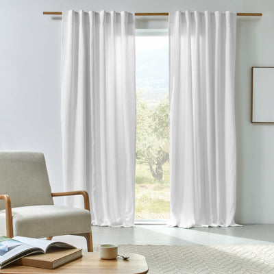 Rideau en lin doublé cotton sur mesure Blanc Optique