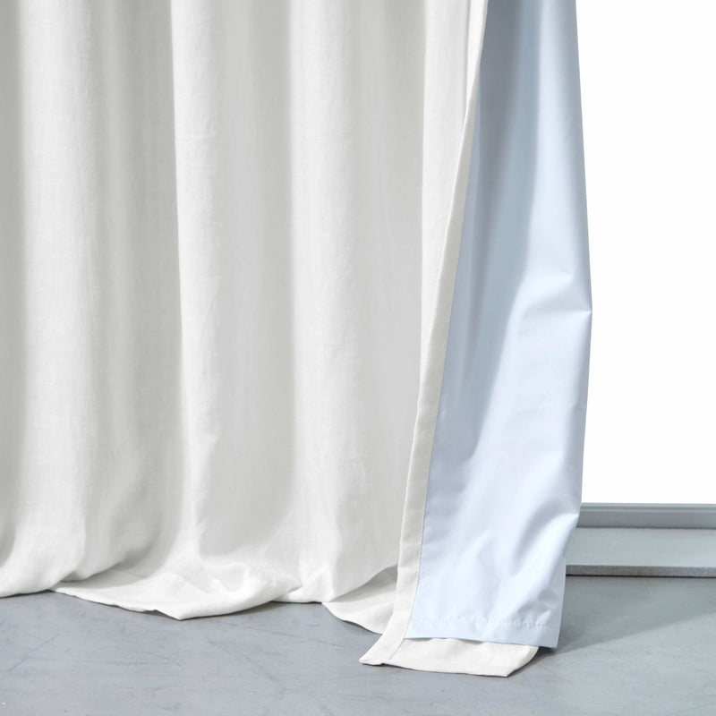 Rideau occultant en lin Blanc