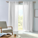 Made to measure washed linen curtain white