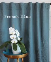 Linen Blackout Curtain in custom size, French Blue