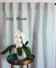 Linen Blackout Curtain in custom size, Icy Blue