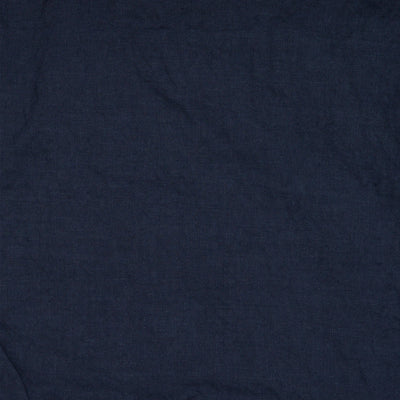 drap plat en lin lavé à bords effrangé Bleu Nuit #colour_bleu-nuit