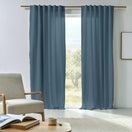 lined linen curtain french blue