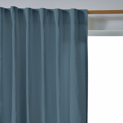 Rideau lin avec doublure cotton sur mesure Bleu Français