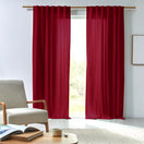 Made to measure washed linen curtain burgundy