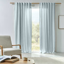 Made to measure lined linen curtain icy  blue