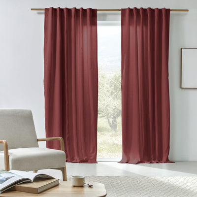 Rideau en lin doublé cotton sur mesure Brique
