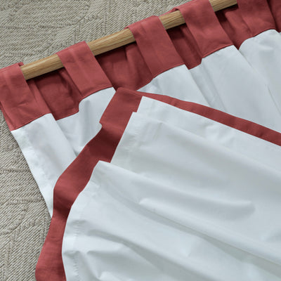 Rideau doublé en lin sur mesure Brique à pattes cachées
