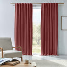 Made to measure blackout linen curtain red brick