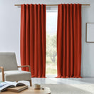 Blackout linen curtain panel coral
