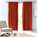 Made to measure blackout linen curtain coral