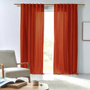 Made to measure washed linen curtain coral