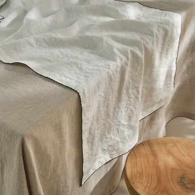 "blanket stitch" Linen Table Runner