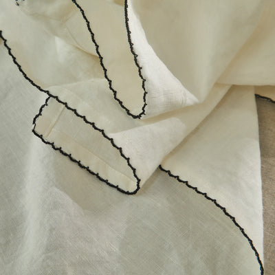 "blanket stitch" Linen Table Runner