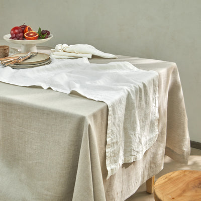 chemin de table basique 100% Lin ivoire