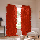 Ruffles linen window curtain coral - Drops