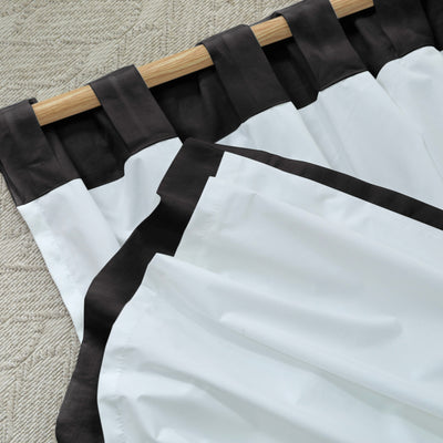 Rideau doublé en lin encre noire à pattes cachées