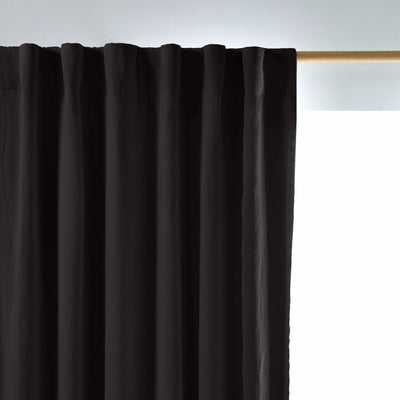 Rideau lin occultant sur mesure Encre Noire