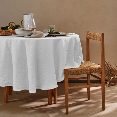 Nappe en lin ronde sur mesure gris minéral