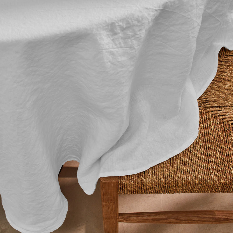 Nappe ronde sur mesure en lin gris minéral