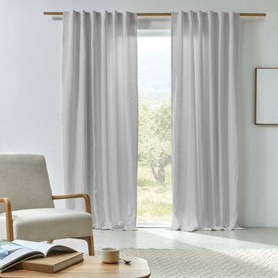 Rideau en lin doublé cotton sur mesure Gris Minéral