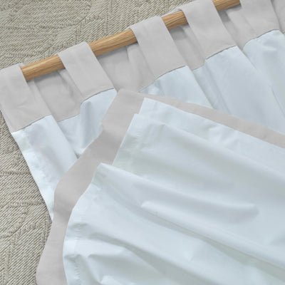 Rideau doublé en lin Gris Minéral à pattes cachées