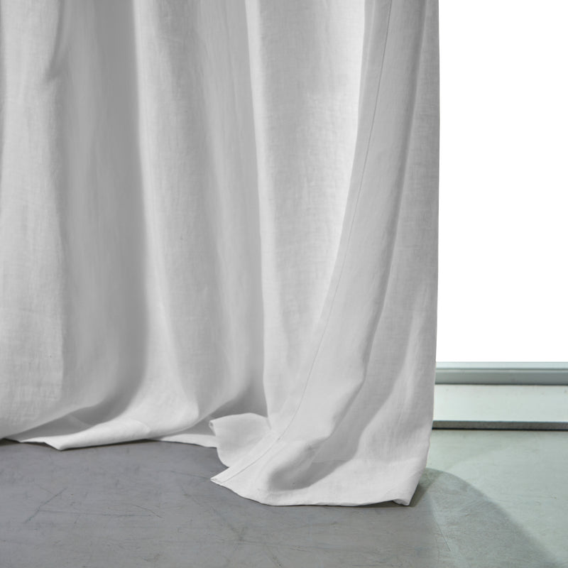 Rideau non doublé en lin sur mesure Gris Minéral