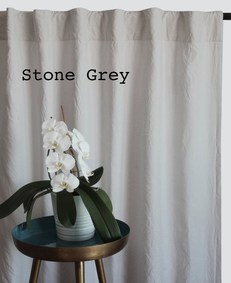 Linen Curtain Drapery in custom size, Stone grey