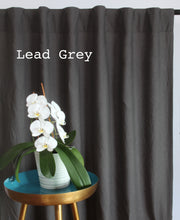 Pure Washed Linen Curtain Drapery, Lead grey