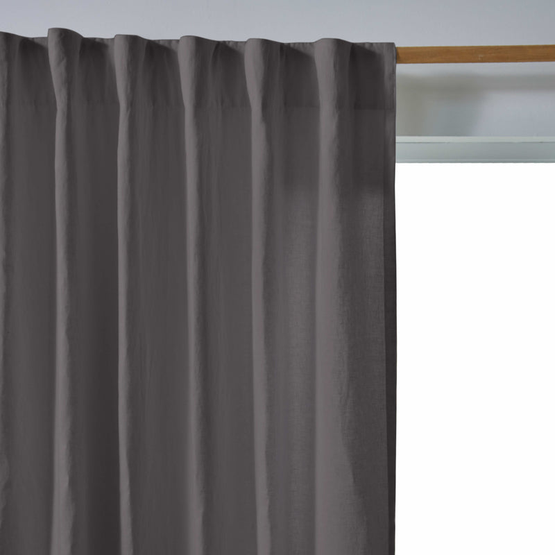 Rideau lin avec doublure cotton Gris Plomb