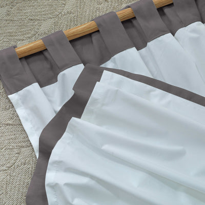 Rideau doublé en lin Gris Plomb à pattes cachées