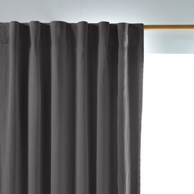 Rideau lin occultant sur mesure Gris Plomb