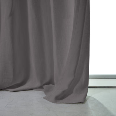 Rideau lin lavé non doublé Gris Plomb
