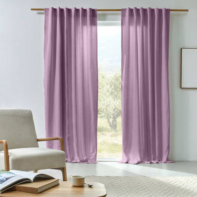 Rideau en lin doublé cotton Lilas